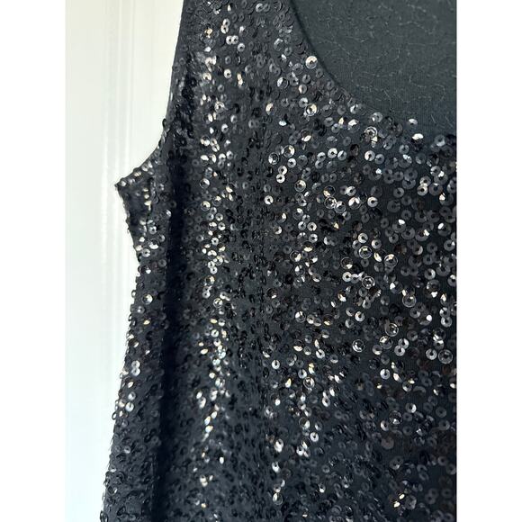 J.Crew Drapey Sequin Tank Top in Black, M - Picture 3 of 5